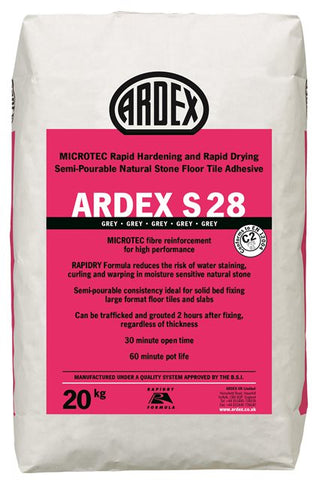 S 28 ARDEX Rapid-Set, Rapid-Dry, Super-Format Tile and Uncoupling Membrane Mortar