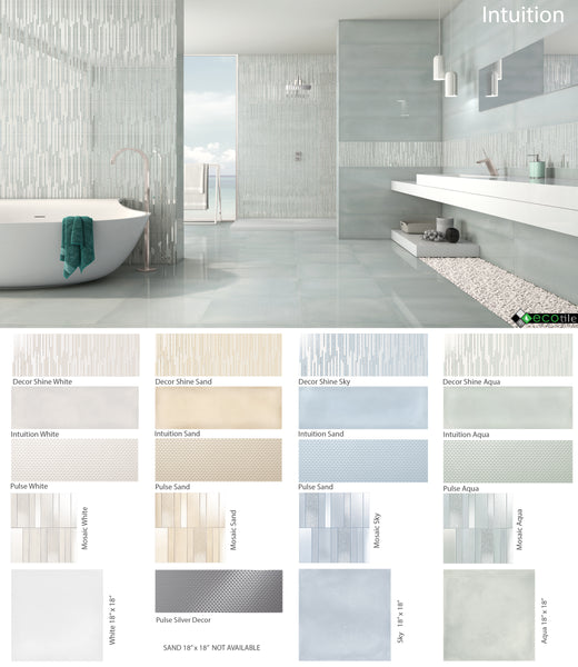 Intuition Mosaic Sand White Sky Aqua