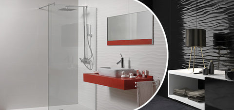 RC, RC Flow Blanco & Negro 12x24 Wall Tile