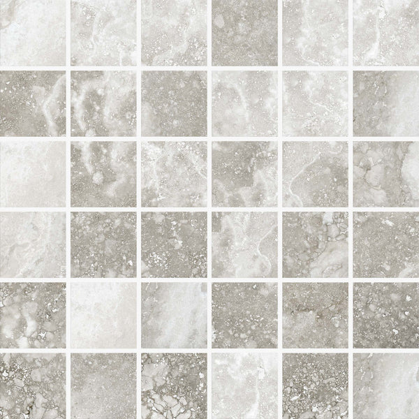 Termae 2x2 Mosaic, White, Grey, Beige