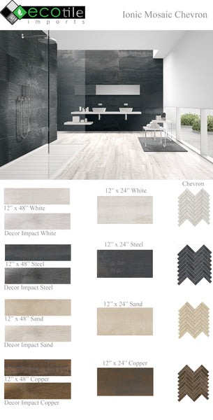 Ionic 12x48, 12x24 Wall & Floor Decorative Modern Cement Texture Tile
