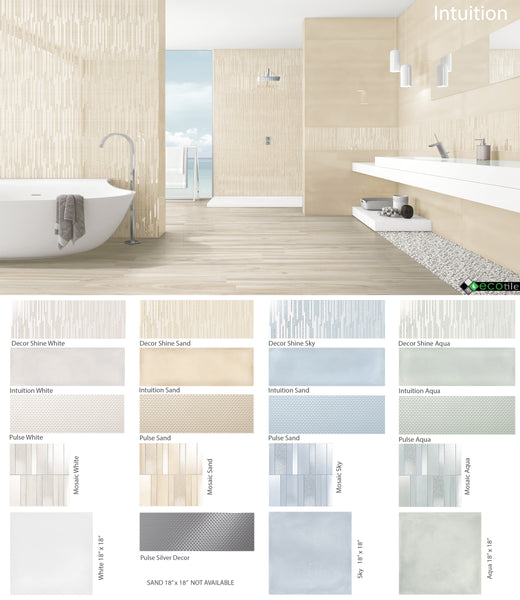 Intuition Mosaic Sand White Sky Aqua
