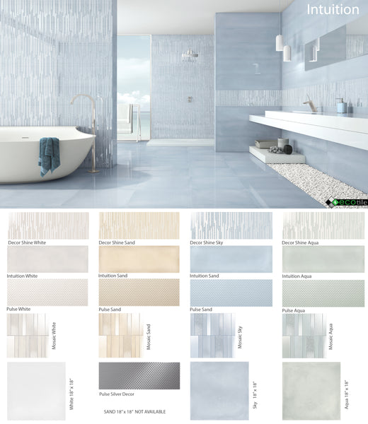 Intuition Mosaic Sand White Sky Aqua