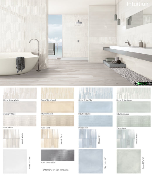 Intuition Mosaic Sand White Sky Aqua