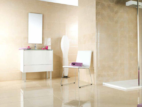 Crema Natural Shiny 18x18 Floor Tile