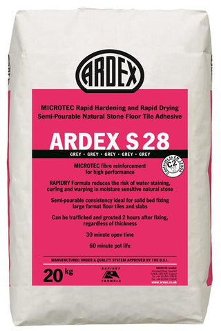 S 28 ARDEX  Rapid-Set, Rapid-Dry, Super-Format Tile and Uncoupling Membrane Mortar